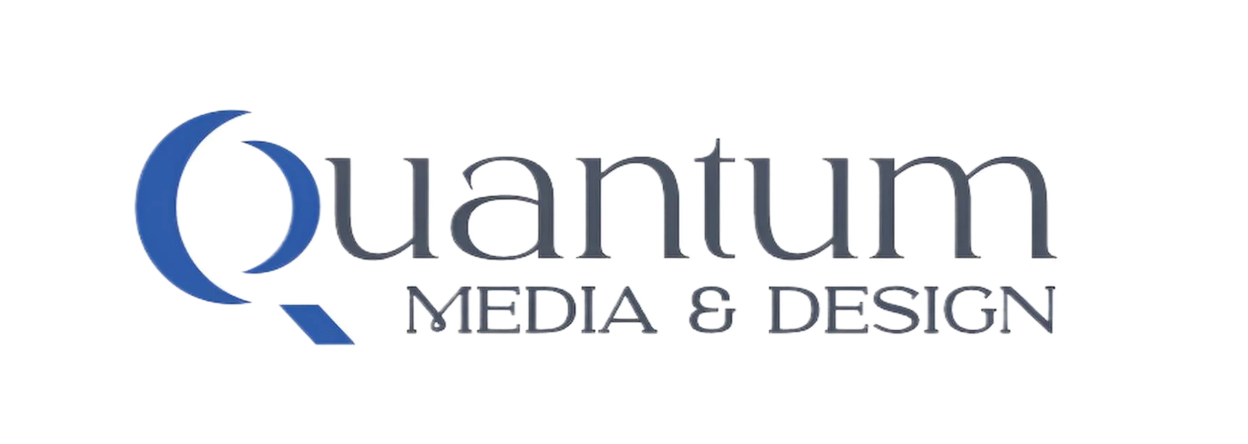 Quantum Media och design blå logga